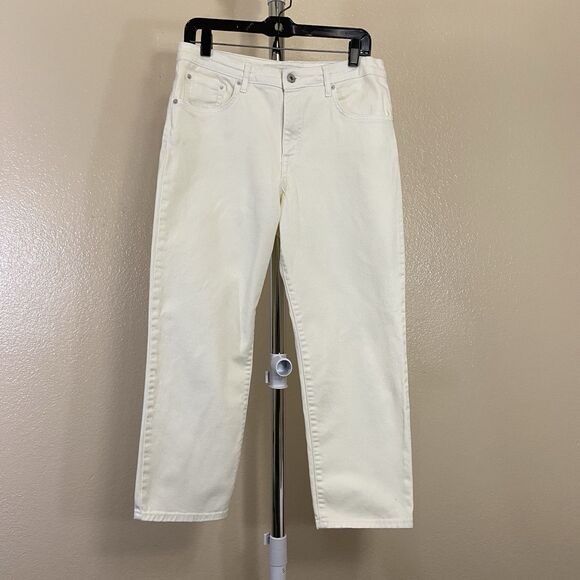 Ella Moss High Waist Straight Leg White Denim Jeans Size 8/29 - Picture 1 of 15